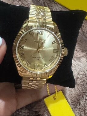 NEW Invicta Specialty 47484 Gold Tone Roman Numeral Watch Champagne Dial 50M NWT